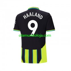 Camisola Manchester City Haaland 9 Homem Equipamento Segundo 2024-2025 Manga Curta